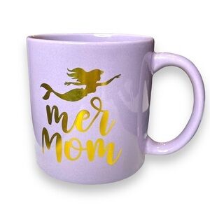 Charming Charlie Mer Mom Mermaid Coffee Mug Light Purple Gold Large